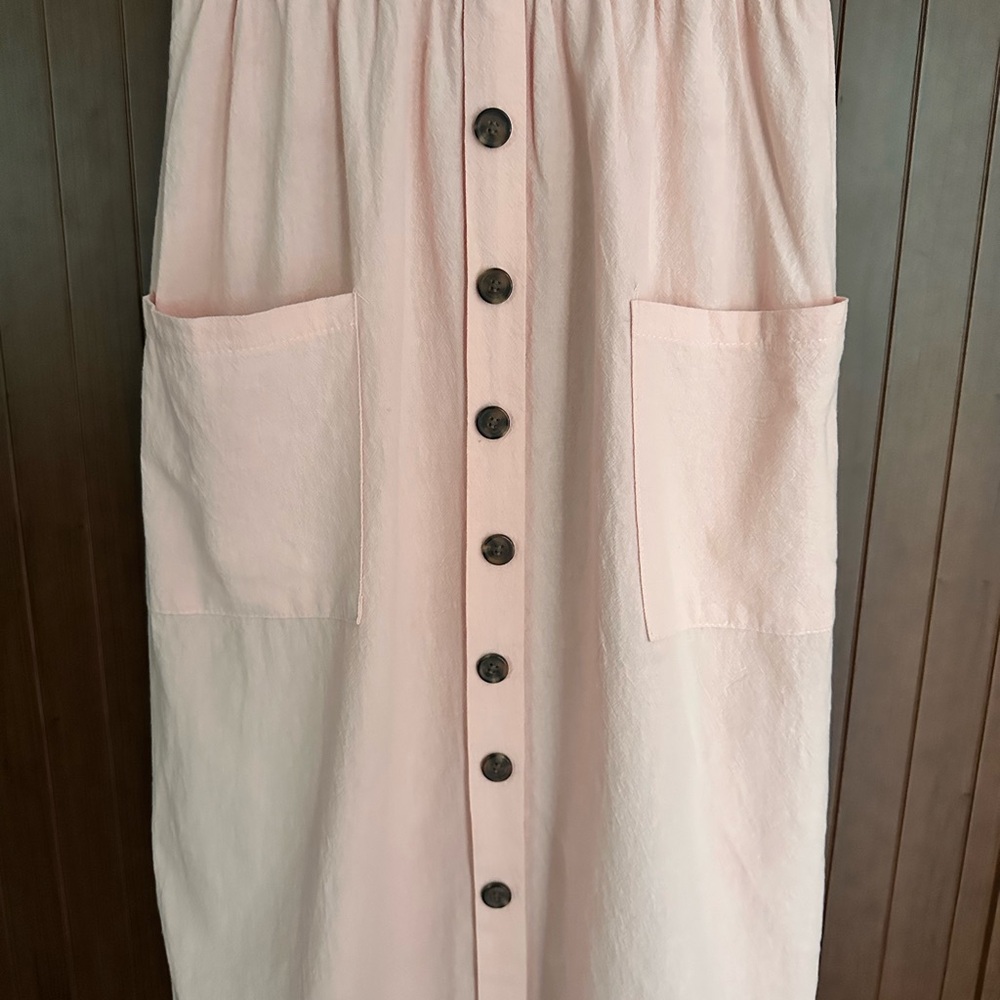 Pink Button-Down Women's Dress - Picture 2 of 11